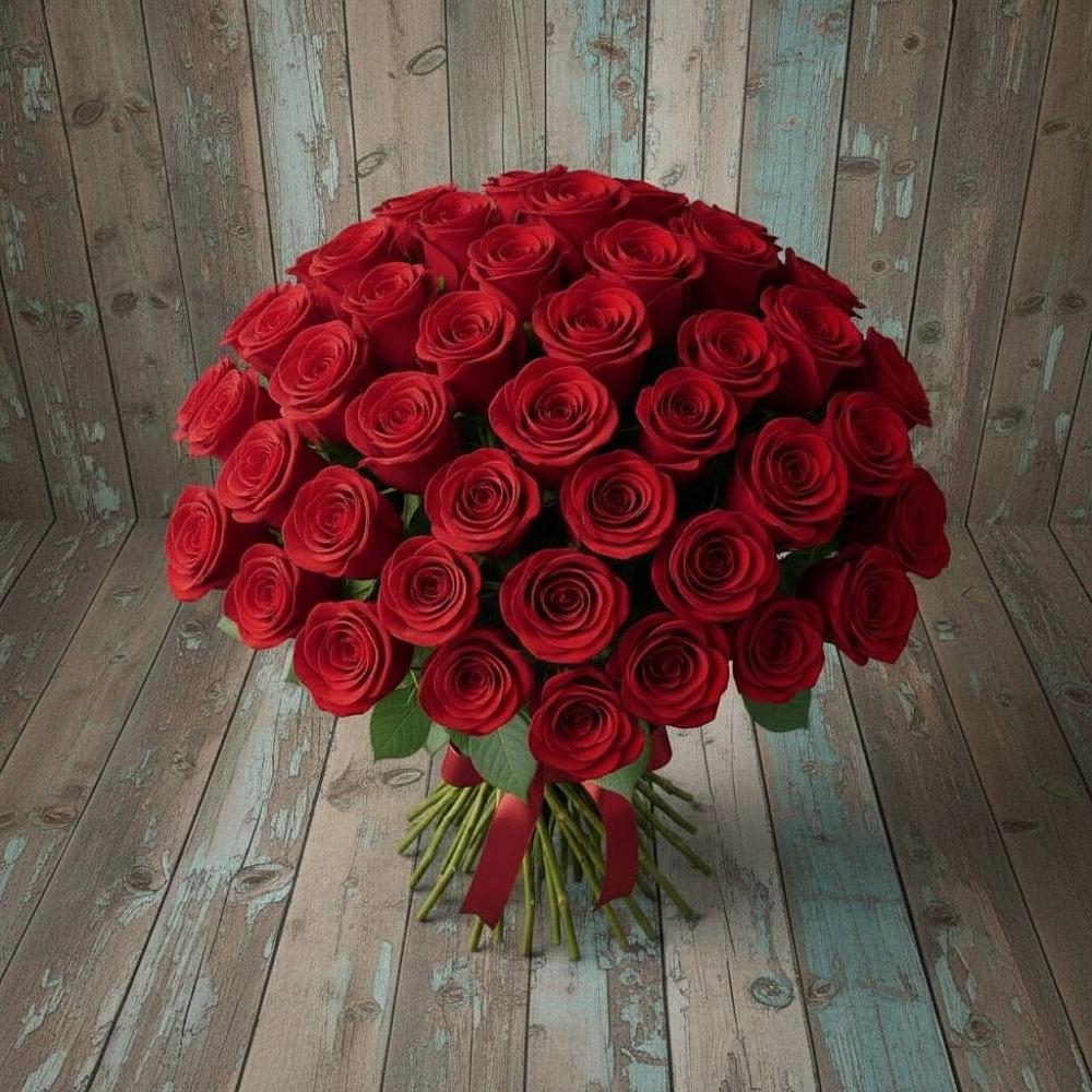 Букет 55 Красных роз Фридом в Искре Курской области
