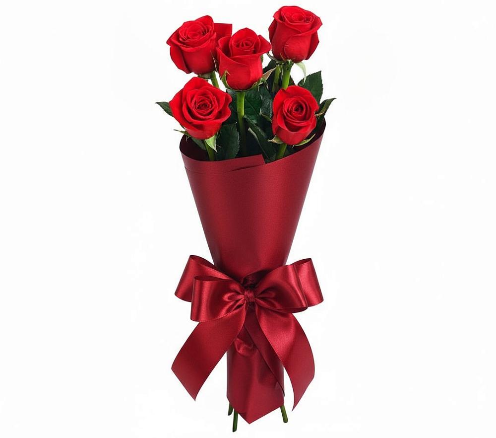 Букет 5 Красных роз Эдлесс Лав в Искре Курской области