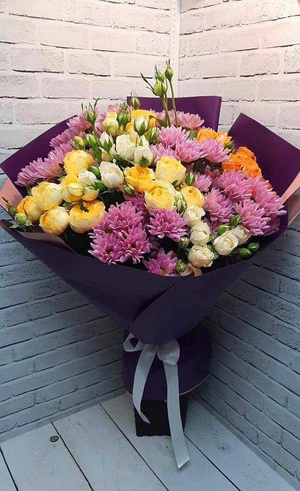 Букет цветов из: Хризантемы и Розы в Искре Курской области