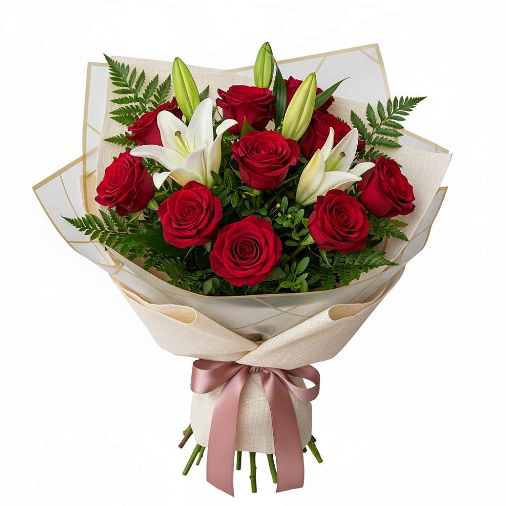 Букет цветов из: Лилии и Розы в Искре Курской области