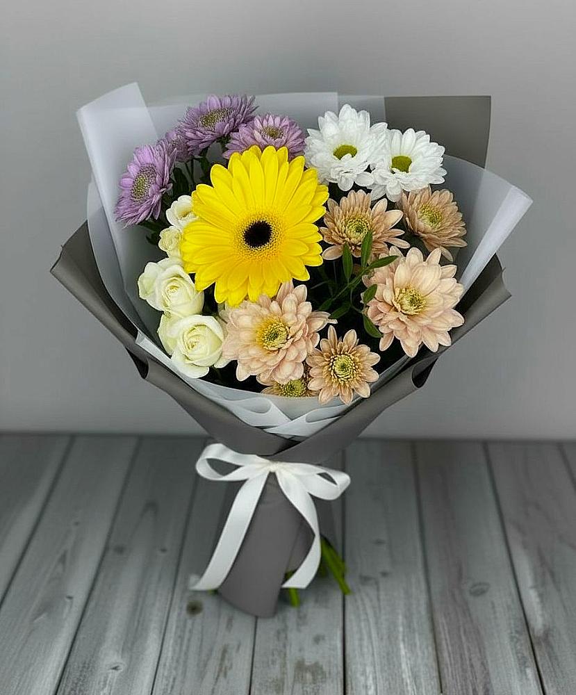 Букет цветов из: Розы, Герберы и Хризантемы в Искре Курской области