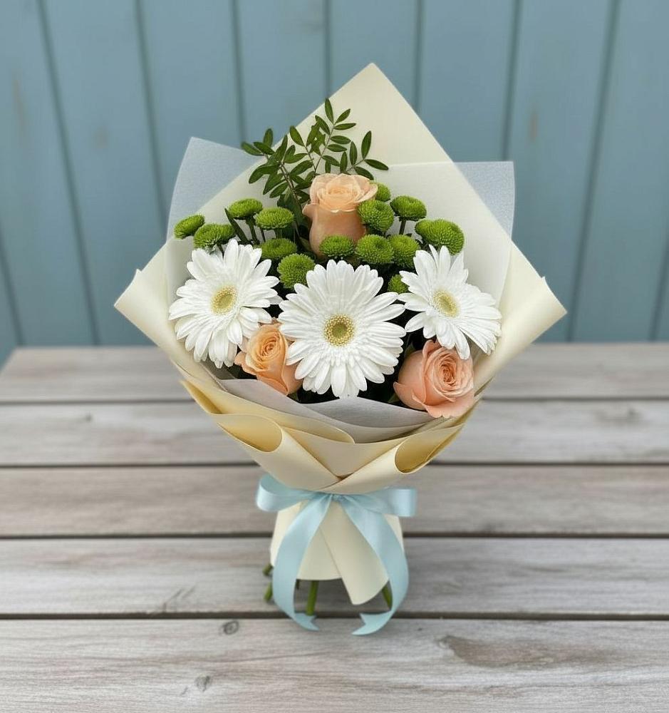 Букет цветов из: Герберы, Розы и Хризантемы в Искре Курской области