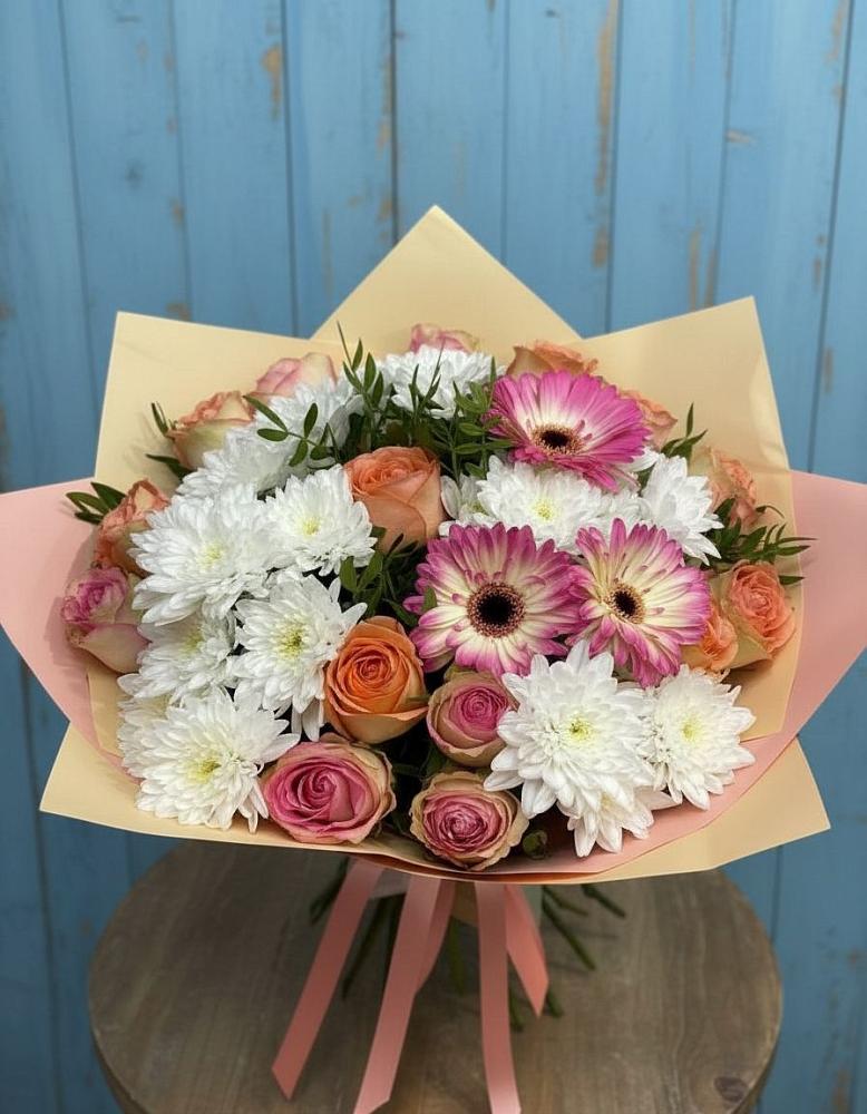 Букет цветов из: Розы, Герберы и Хризантемы в Искре Курской области