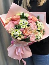 Букет цветов из:  Гвоздики, Розы и Хризантемы в Искре Курской области