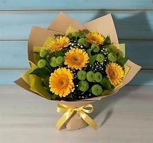 Букет цветов из:  Герберы и Хризантемы в Искре Курской области