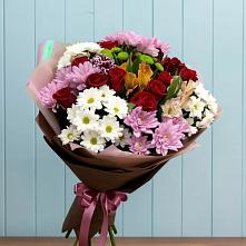 Букет цветов из:  Розы, Хризантемы и Альстромерии в Искре Курской области
