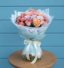 Букет цветов из:  Хризантемы и Розы в Искре Курской области