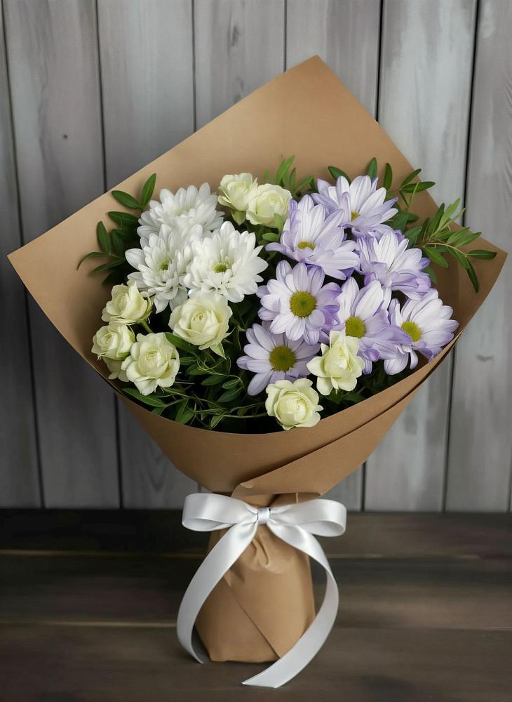 Букет цветов из: Хризантемы и Розы в Искре Курской области